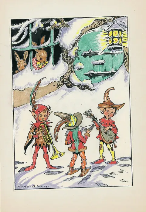 Framed Print : Pixies carol singing Framed Print : Pixies carol singing