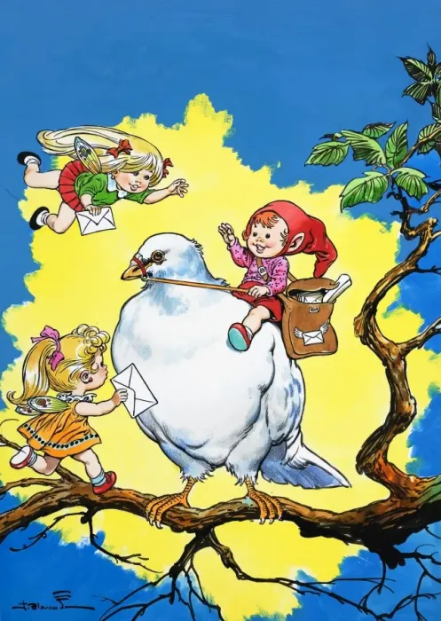 Framed Print : Pixies and Pigeon Post Framed Print : Pixies and Pigeon Post