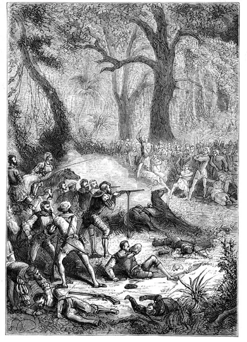 Framed Print : Pizarro Forced to Retreat Framed Print : Pizarro Forced to Retreat