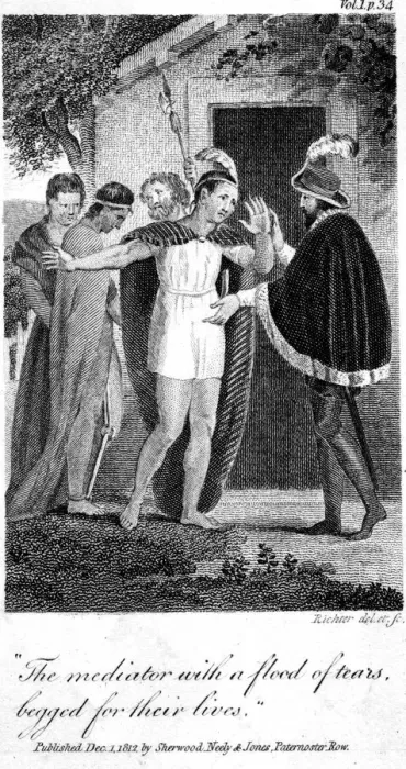 Framed Print : Pizarro Implored to Spare Captives Framed Print : Pizarro Implored to Spare Captives