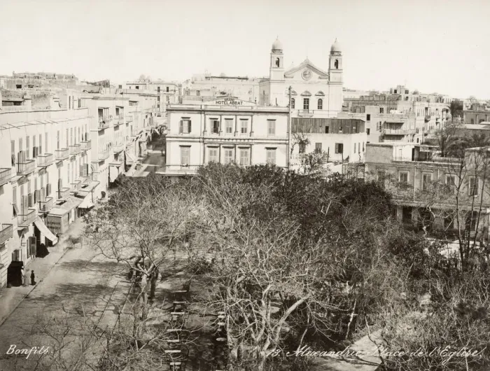 Framed Print : Place de L Eglise, church square, Alexandria, Egypt Framed Print : Place de L Eglise, church square, Alexandria, Egypt