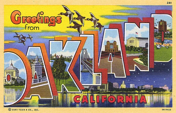 Place Name Large Letter Card - Oakland, California