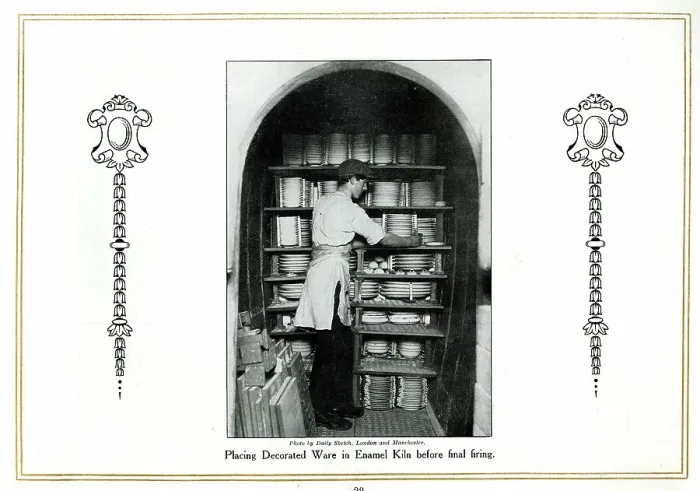Framed Print : Placing decorated ware in kiln, Alfred Meakin Framed Print : Placing decorated ware in kiln, Alfred Meakin