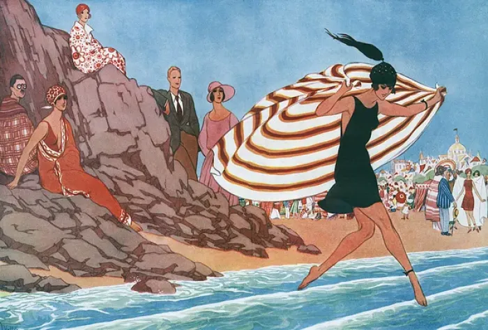Framed Print : The Plage by A. Vallee Framed Print : The Plage by A. Vallee