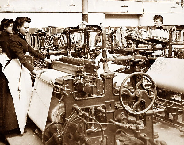 A Plain Power Loom, linen production, Victorian period