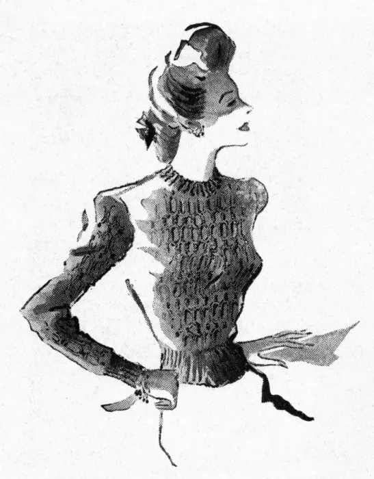 Framed Print : Plaited cable pullover, circa 1941 Framed Print : Plaited cable pullover, circa 1941