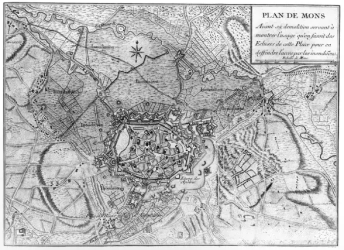Framed Print : Plan of 18th centurary Mons, Belgium Framed Print : Plan of 18th centurary Mons, Belgium