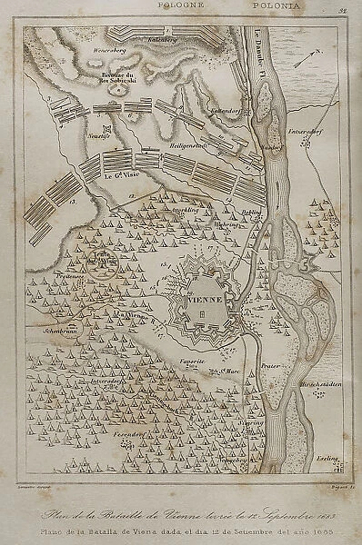 Plan of the Battle of Vienna, 12 September 1683