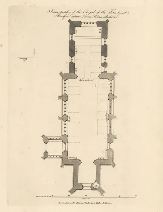 Framed Print : Plan of the Chapel of the Trinity, Stratford Framed Print : Plan of the Chapel of the Trinity, Stratford