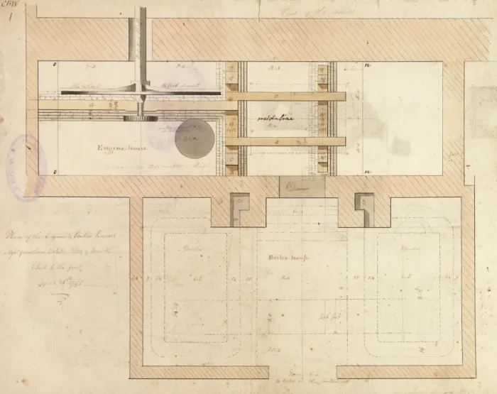 Framed Print : Plan of the engine and boiler houses Framed Print : Plan of the engine and boiler houses