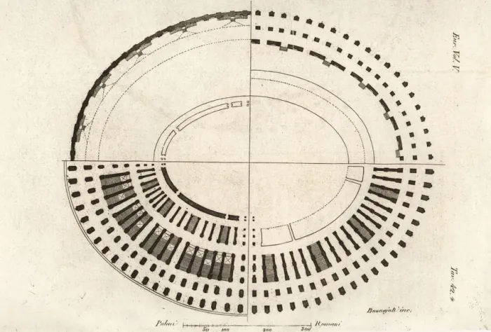 Framed Print : Plan of the interior of the Coliseum, Rome Framed Print : Plan of the interior of the Coliseum, Rome