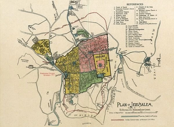 The Plan of Jerusalem. Town map layout