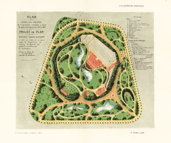 Framed Print : Plan for a new botanical garden for the centre Framed Print : Plan for a new botanical garden for the centre