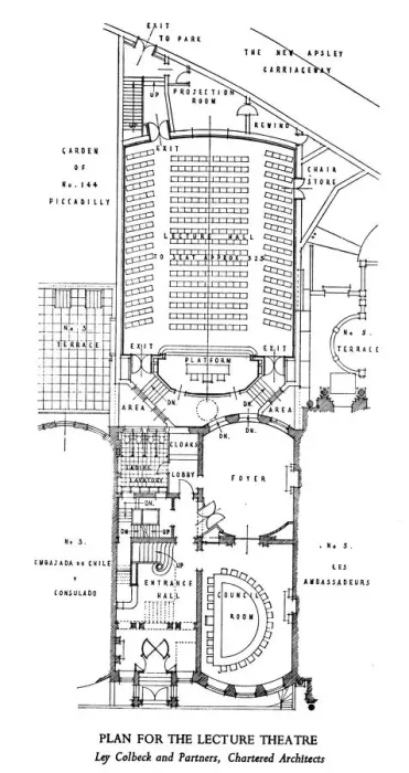 Framed Print : Plan of the proposed Lecture Theatre - RAeS Framed Print : Plan of the proposed Lecture Theatre - RAeS