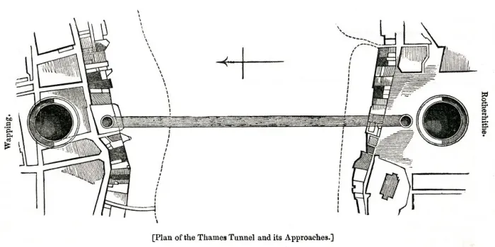 Framed Print : Plan of River Thames Tunnel and its Approaches Framed Print : Plan of River Thames Tunnel and its Approaches
