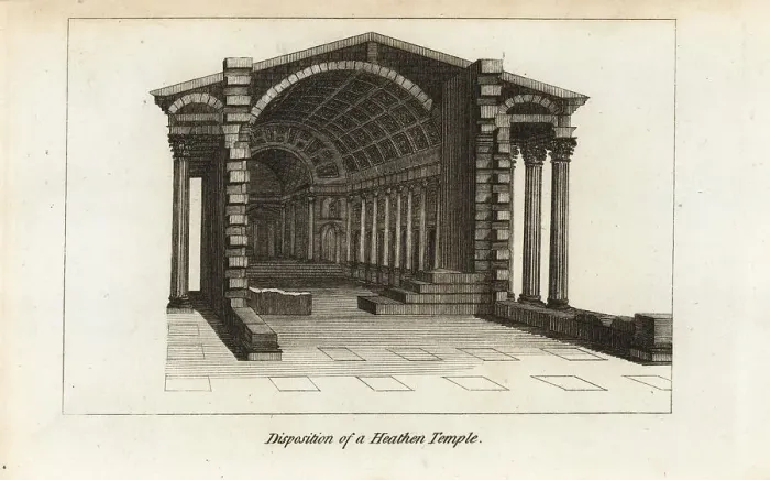 Framed Print : Plan and section of an ancient Roman temple Framed Print : Plan and section of an ancient Roman temple