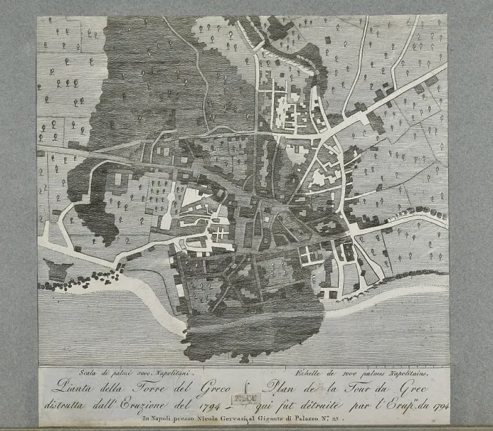 Framed Print : Plan of the Torre del Greco destroyed by eruption of 1794 Framed Print : Plan of the Torre del Greco destroyed by eruption of 1794