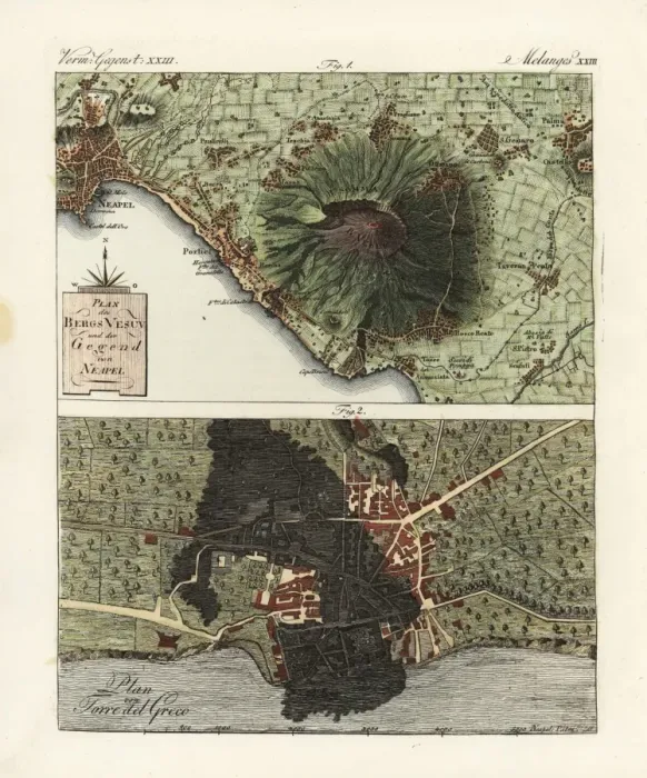Framed Print : Plan of the volcano Mt Vesuvius after an eruption Framed Print : Plan of the volcano Mt Vesuvius after an eruption