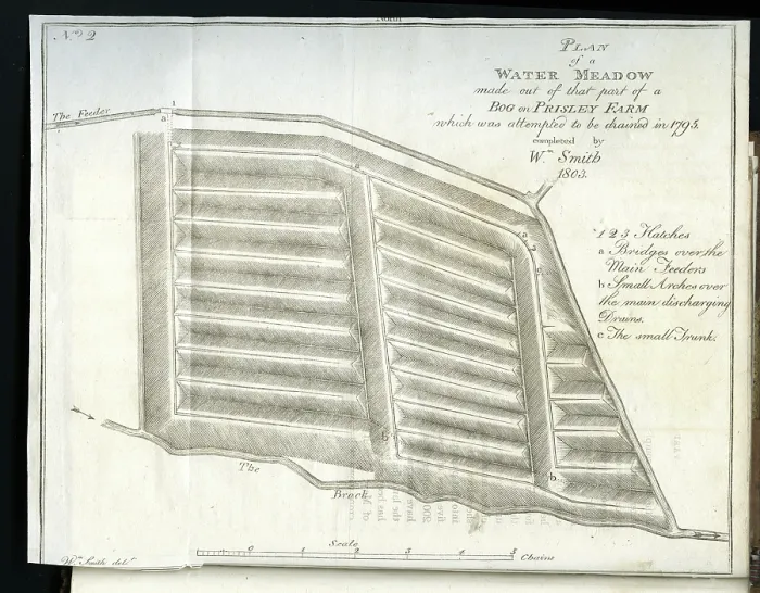 Framed Print : Plan of a Water-Meadow made out of part of a Bog Framed Print : Plan of a Water-Meadow made out of part of a Bog