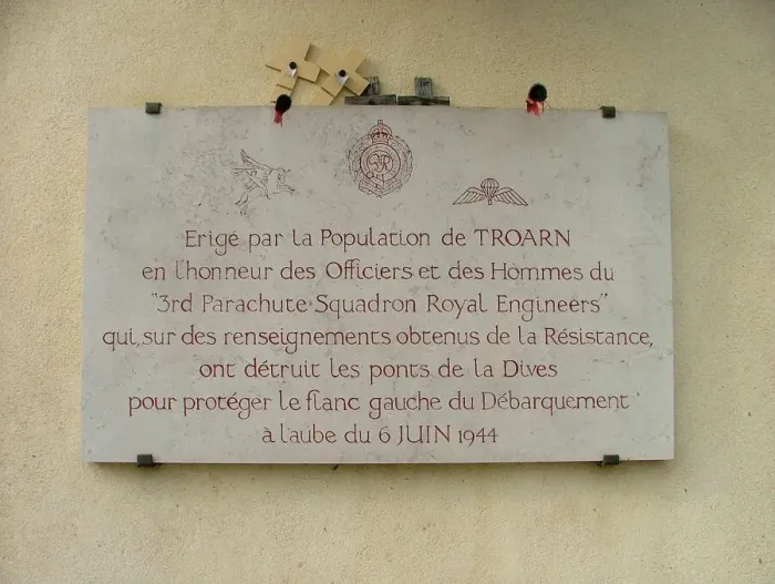 Framed Print : Plaque to 3rd Parachute Squadron RE, Troarn, Normandy