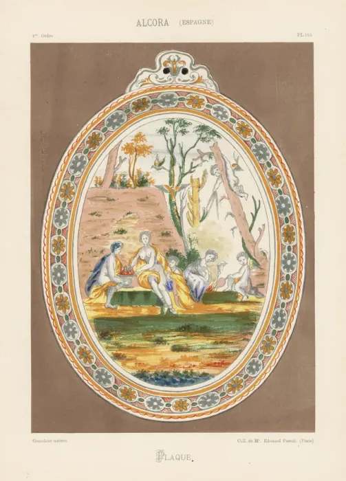 Framed Print : Plaque from Alcora, Spain, 18th century Framed Print : Plaque from Alcora, Spain, 18th century