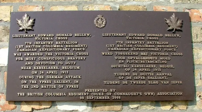 Framed Print : Plaque to Canadian Lt Bellew VC, Vancouver Corner Framed Print : Plaque to Canadian Lt Bellew VC, Vancouver Corner
