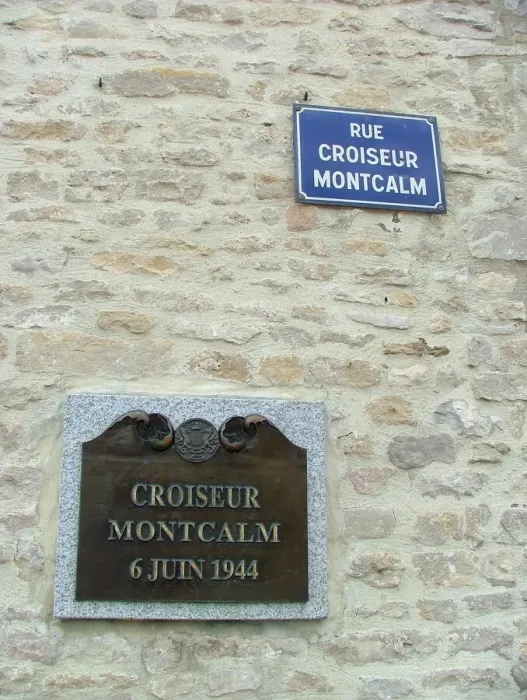 Framed Print : Plaque to Cruiser Montcalm, Port en Bessin Normandy Framed Print : Plaque to Cruiser Montcalm, Port en Bessin Normandy