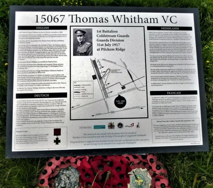 Framed Print : Plaque to Pte Whitham VC, Pilckem Ridge (3) Framed Print : Plaque to Pte Whitham VC, Pilckem Ridge (3)