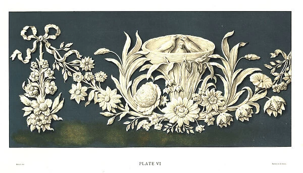 Plaque showing Vitruvian scroll and bird's nest