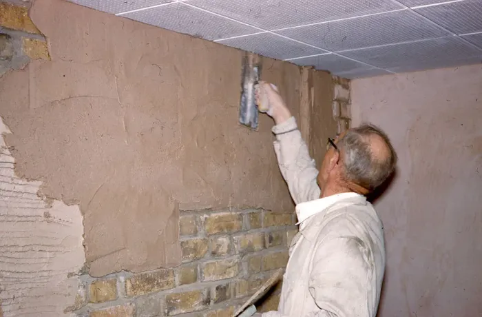 Framed Print : Plasterer, Tech Department - 5th floor, No. 4 Hamilton Place