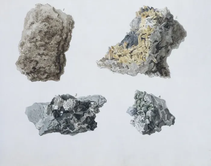 Framed Print : Plate 4 from Specimens of British Minerals? vol. 1 by P. Ras Framed Print : Plate 4 from Specimens of British Minerals? vol. 1 by P. Ras
