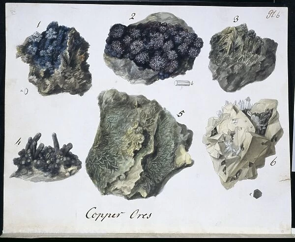 Plate 6 from Specimens of British Minerals? vol. 1 by P. Ras