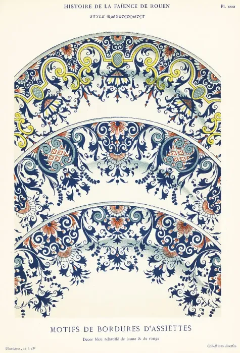 Framed Print : Plate border motifs in festoon style, Rouen Framed Print : Plate border motifs in festoon style, Rouen