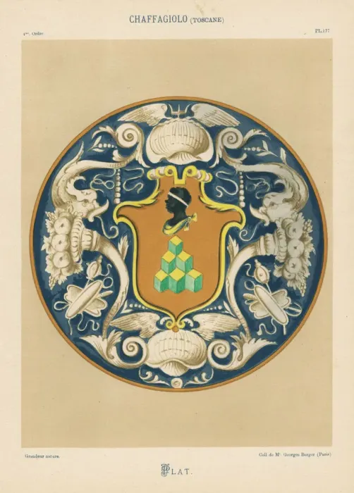 Framed Print : Plate from Chaffagiolo, Tuscany, Renaissance enamel ware Framed Print : Plate from Chaffagiolo, Tuscany, Renaissance enamel ware