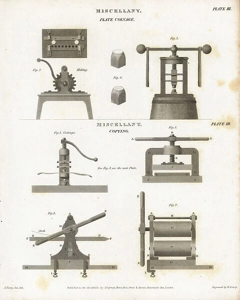 Plate coinage equipment and copying machines