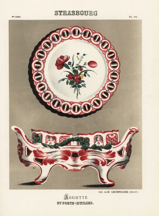 Framed Print : Plate and cruet set or porte-huilier Framed Print : Plate and cruet set or porte-huilier