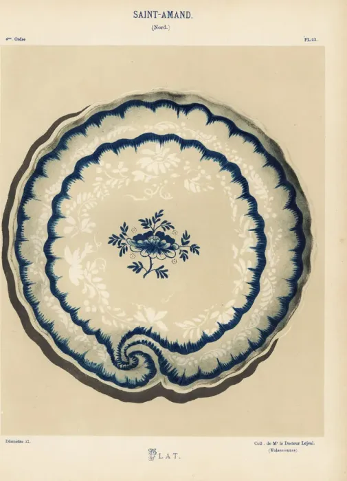 Framed Print : Plate decorated with foliage from Saint-Amand Framed Print : Plate decorated with foliage from Saint-Amand