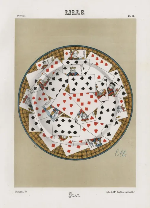 Framed Print : Plate decorated with playing cards from Lille Framed Print : Plate decorated with playing cards from Lille