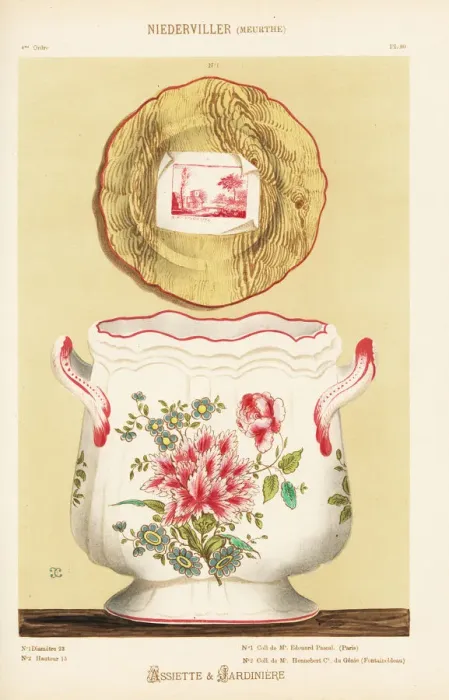 Framed Print : Plate and jardiniere from Niderviller, France Framed Print : Plate and jardiniere from Niderviller, France