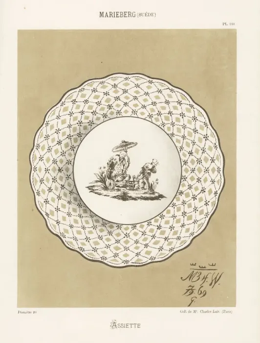 Framed Print : Plate from Marieberg, Sweden, 18th century Framed Print : Plate from Marieberg, Sweden, 18th century