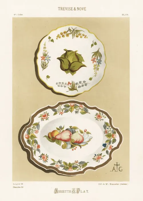 Framed Print : Plate and platter from Treviso and Nove, Italy Framed Print : Plate and platter from Treviso and Nove, Italy