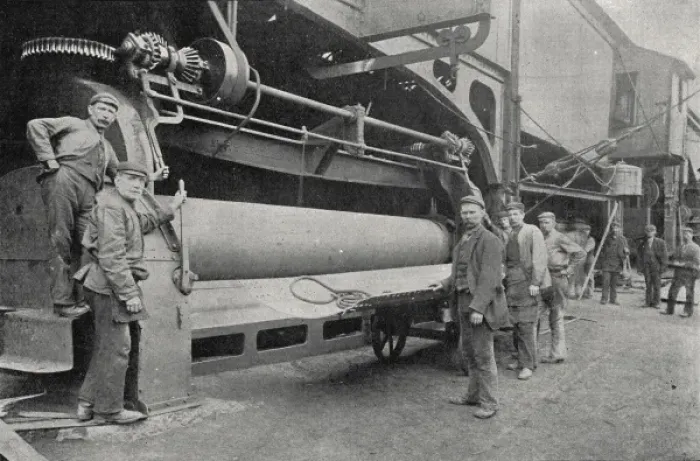 Framed Print : Plate rolling machine and workers at a Sunderland shipyard Framed Print : Plate rolling machine and workers at a Sunderland shipyard
