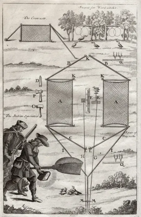 Framed Print : Plate showing hunters and various ways to trap birds Framed Print : Plate showing hunters and various ways to trap birds