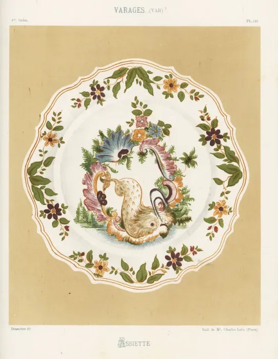 Framed Print : Plate from Varages, France, 18th century Framed Print : Plate from Varages, France, 18th century