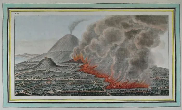 Framed Print : Plate XII: View of an eruption of mount Vesuvius Framed Print : Plate XII: View of an eruption of mount Vesuvius