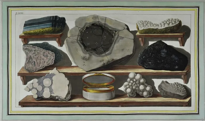 Framed Print : Plate XLVIII: Specimens of curious stones, Mount Vesuvius Framed Print : Plate XLVIII: Specimens of curious stones, Mount Vesuvius