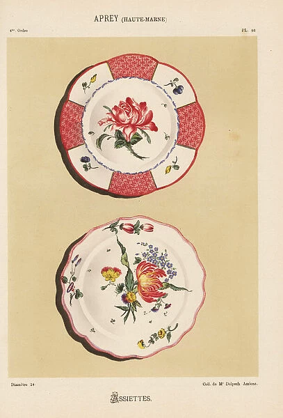 Plates from Aprey, Haute-Marne, France, decorated