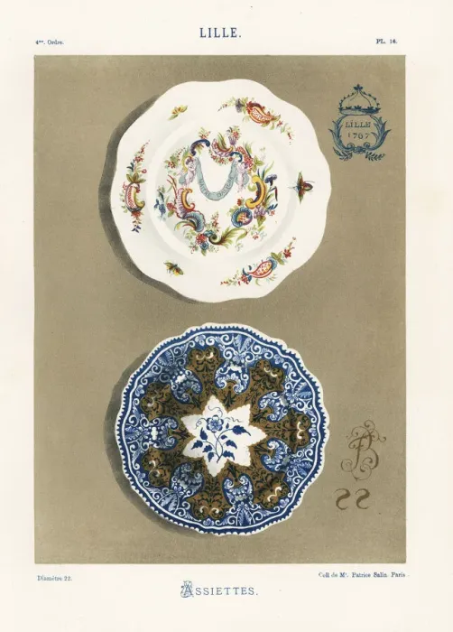 Framed Print : Plates from Lille, 18th century Framed Print : Plates from Lille, 18th century