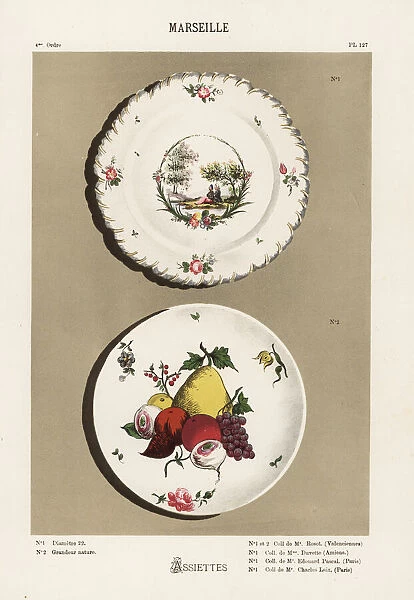 Plates from Marseille, France, 18th century
