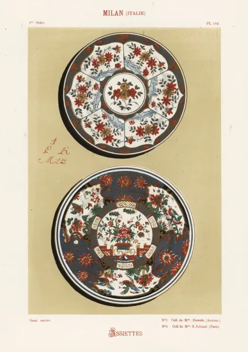 Framed Print : Plates from Milan, Italy, decorated with enamel Framed Print : Plates from Milan, Italy, decorated with enamel
